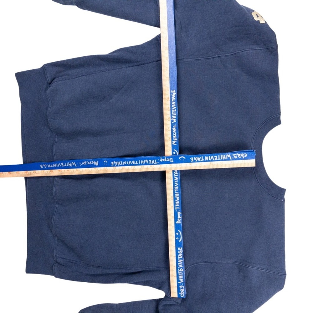 Notre Dame Sweatshirt Mens XXL Blue Satin Patch Crewneck Vintage Made in USA - Picture 2 of 13